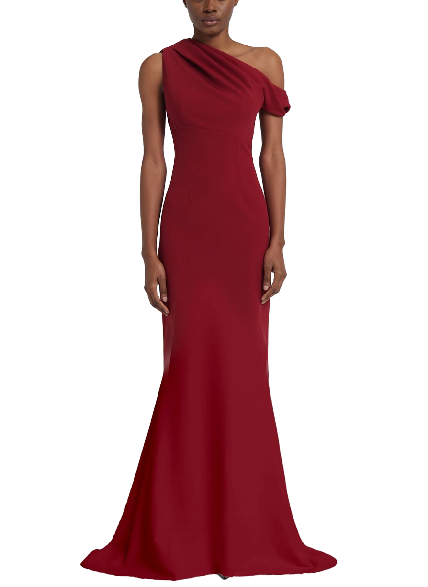 Ferna Crepe One Shoulder Draped Gown