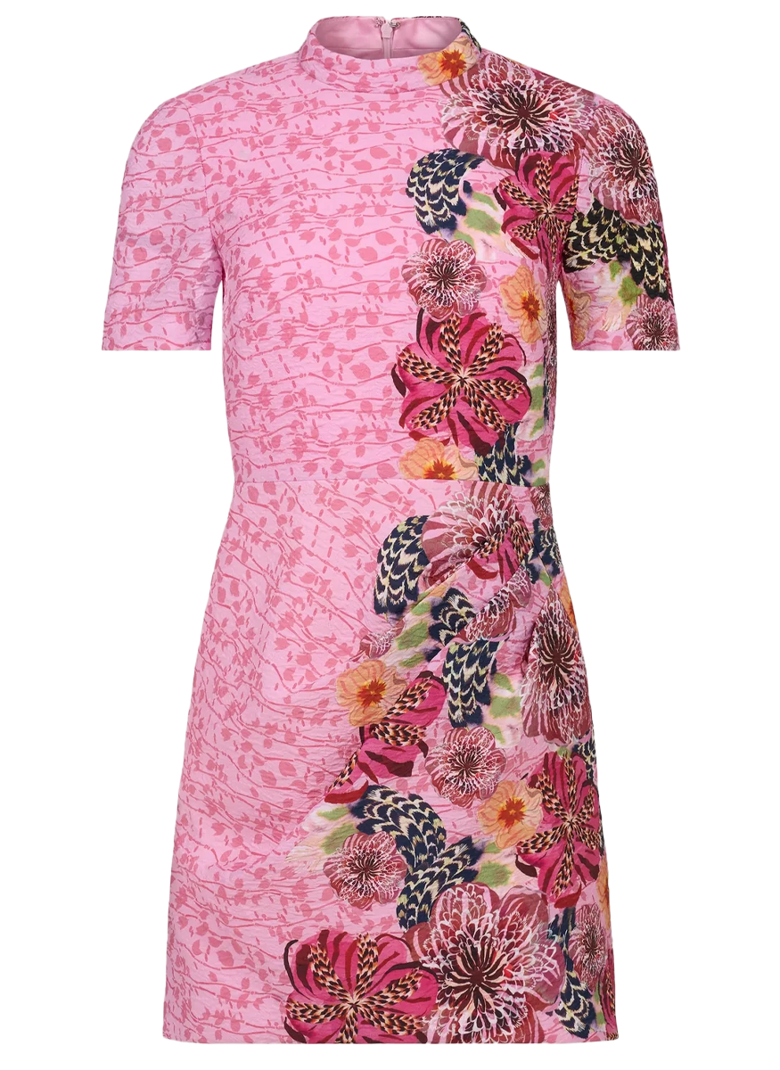 Draped Min Dress in Bamboo Bloom