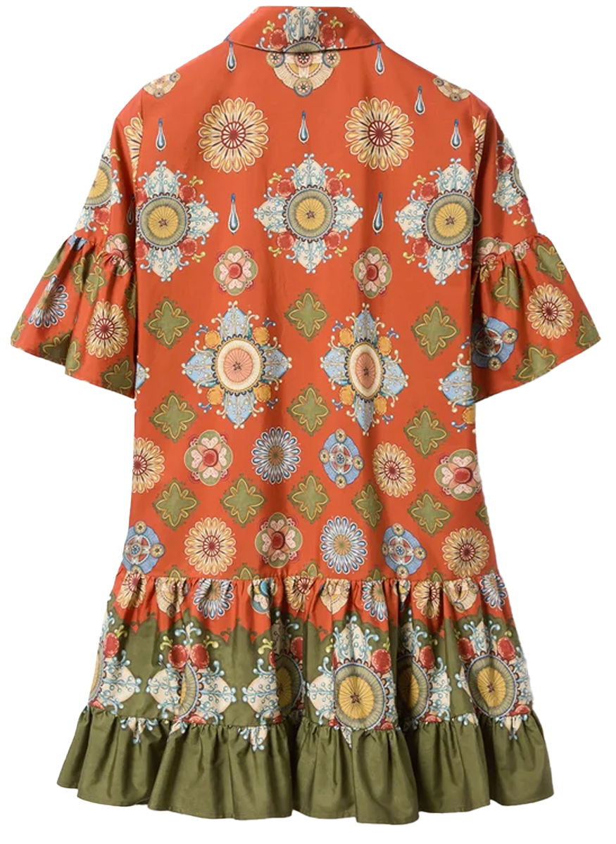 Choux Dress in Nucleus Placée Rust