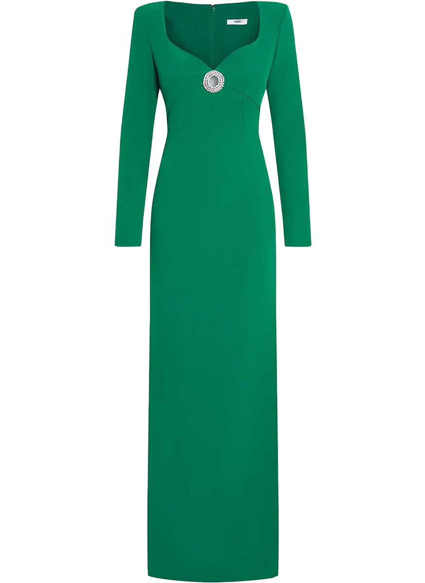 Zhad Embellished Gown in Marmont Heavy Crepe
