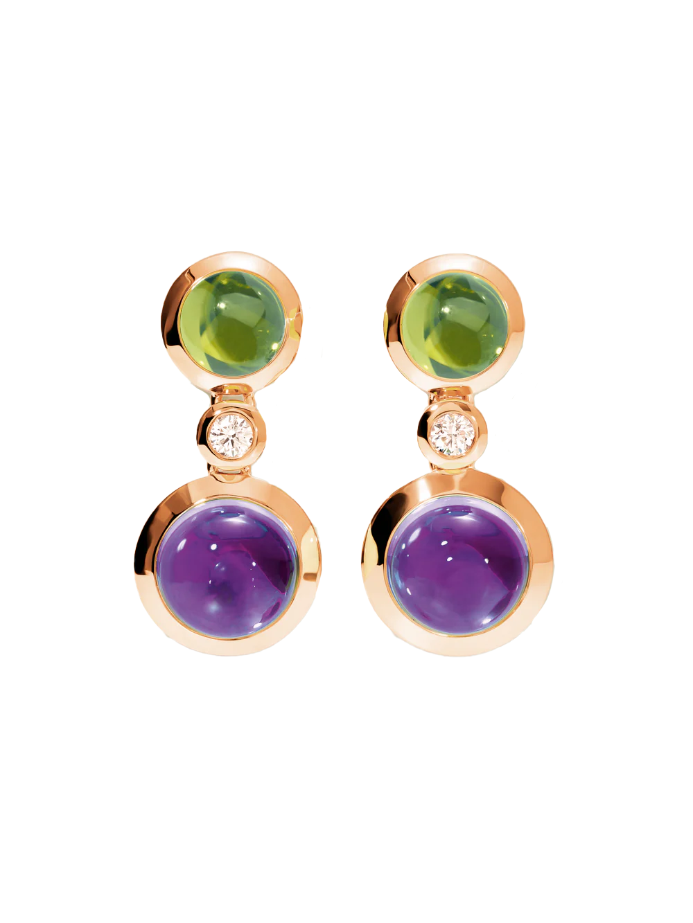 Double Bouton Earrings, Aurora
