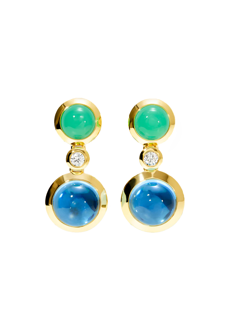 Double Bouton Lagoon Earrings