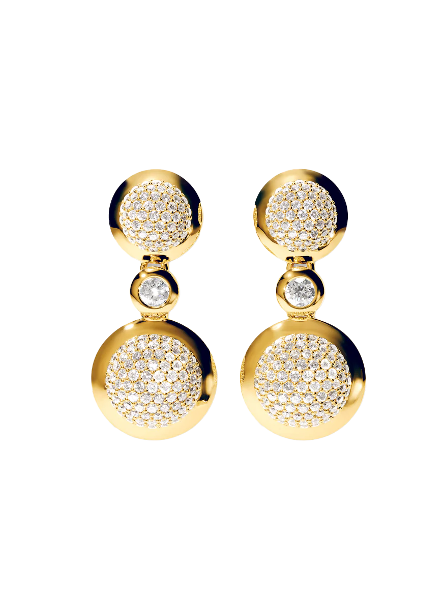 Double Bouton Pavé Earrings