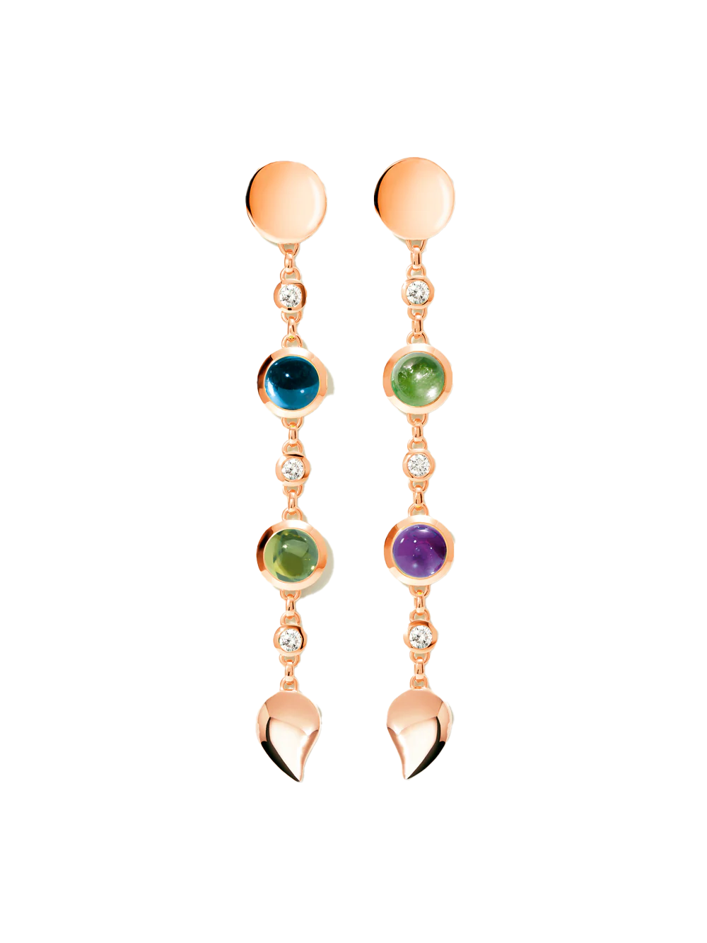 Bouton Long Earrings, Aurora