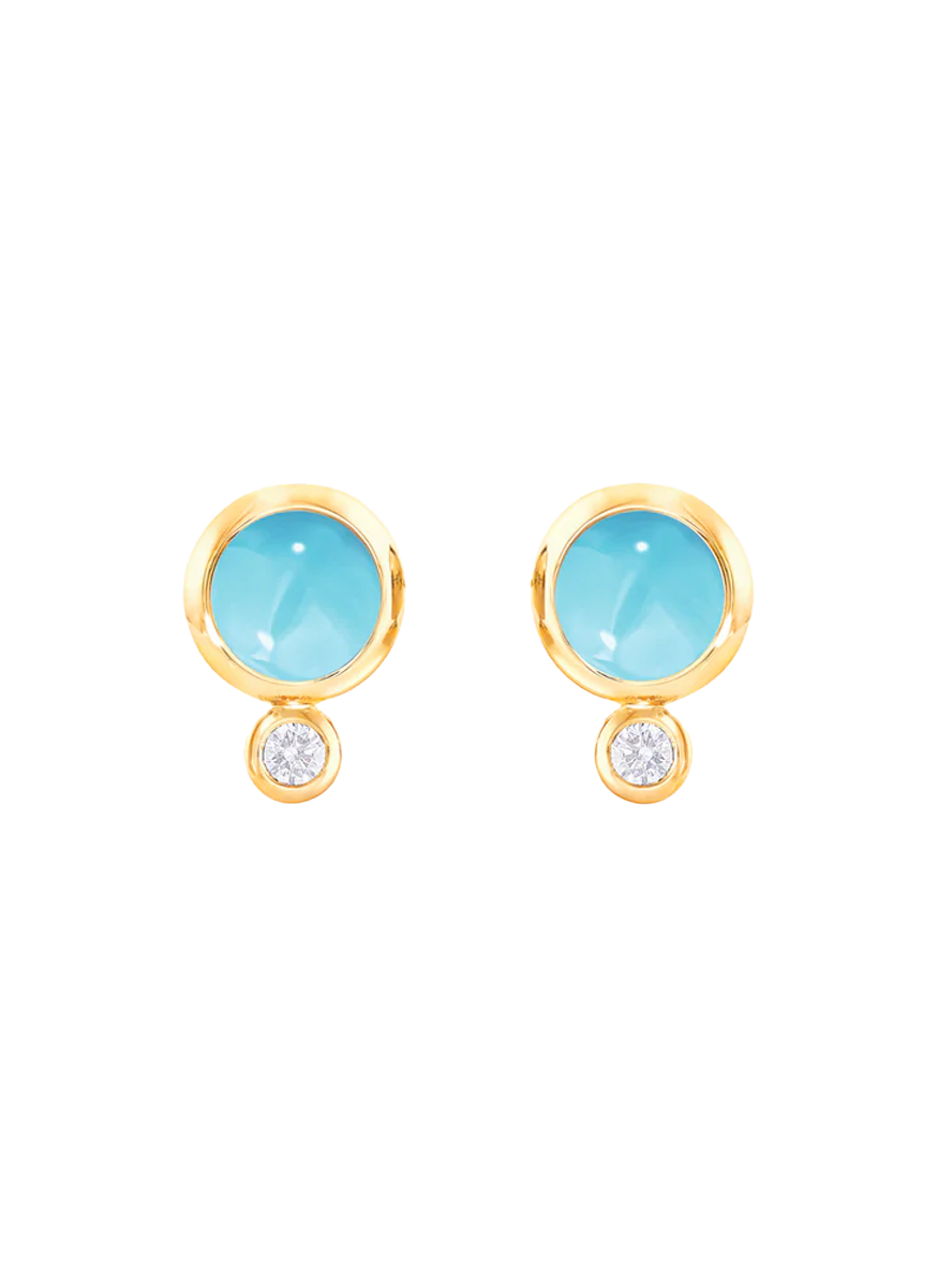 Bouton Studs, Turquoise
