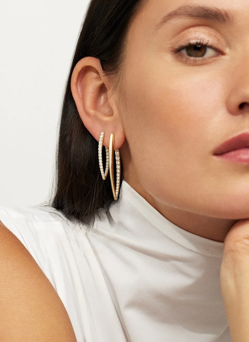 Cristina Hoops, Large, Gold