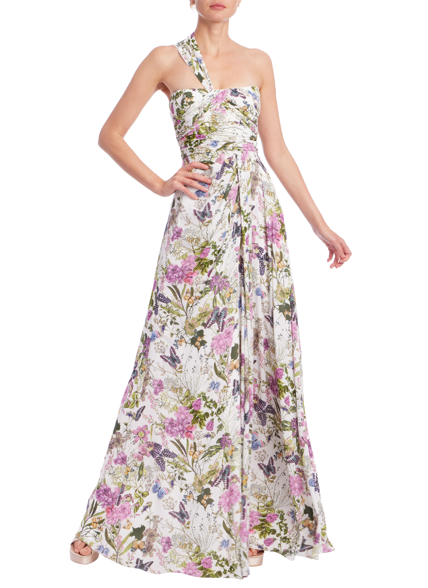 One Shoulder Butterly Gown - Badgley Mischka