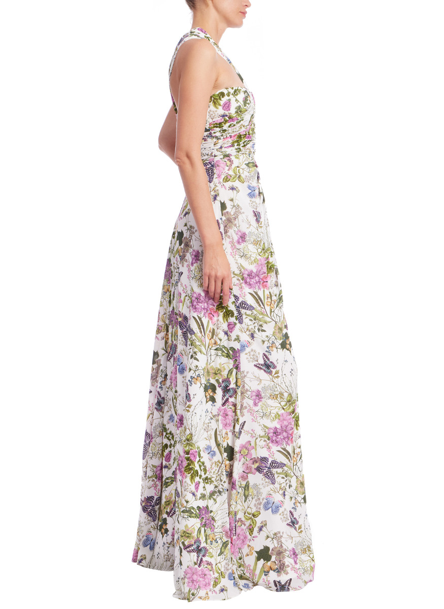 One Shoulder Butterly Gown - Badgley Mischka