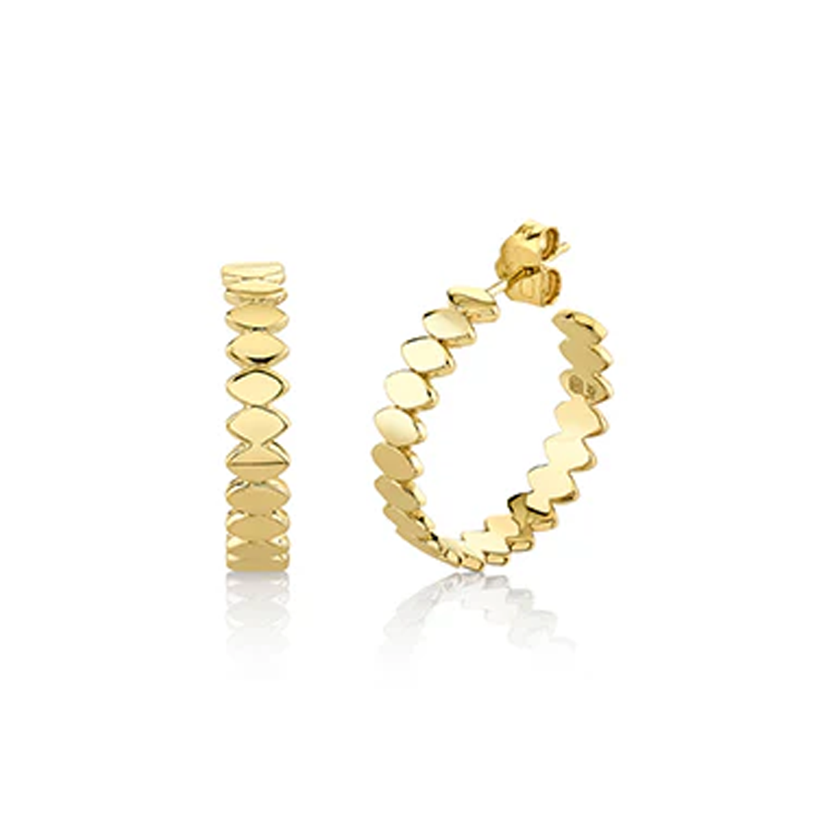 'Pure Gold' Marquise Hoops, Medium