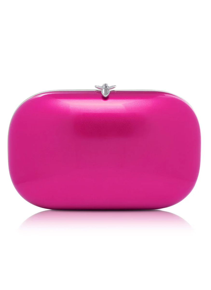 Elina Plus Clutch with Chain in Electric Pink