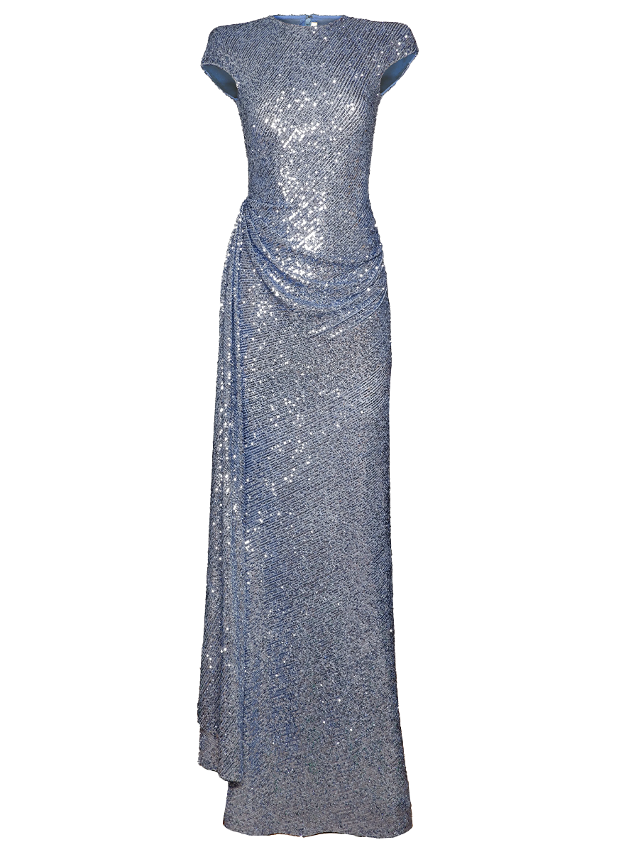 Sequin Draped Gown