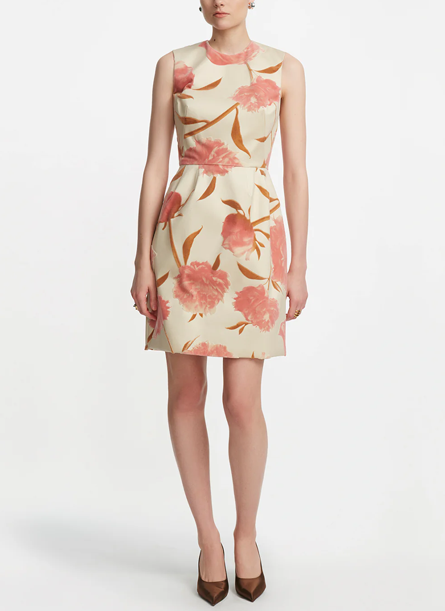 Floral Velvet Sleeveless Mini Dress