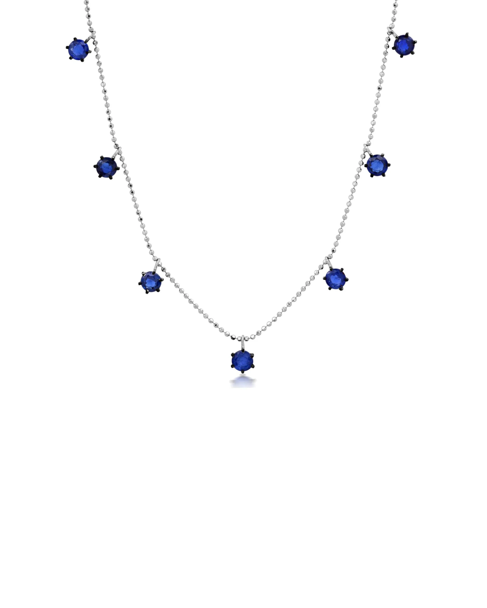 Floating Blue Sapphires Necklace