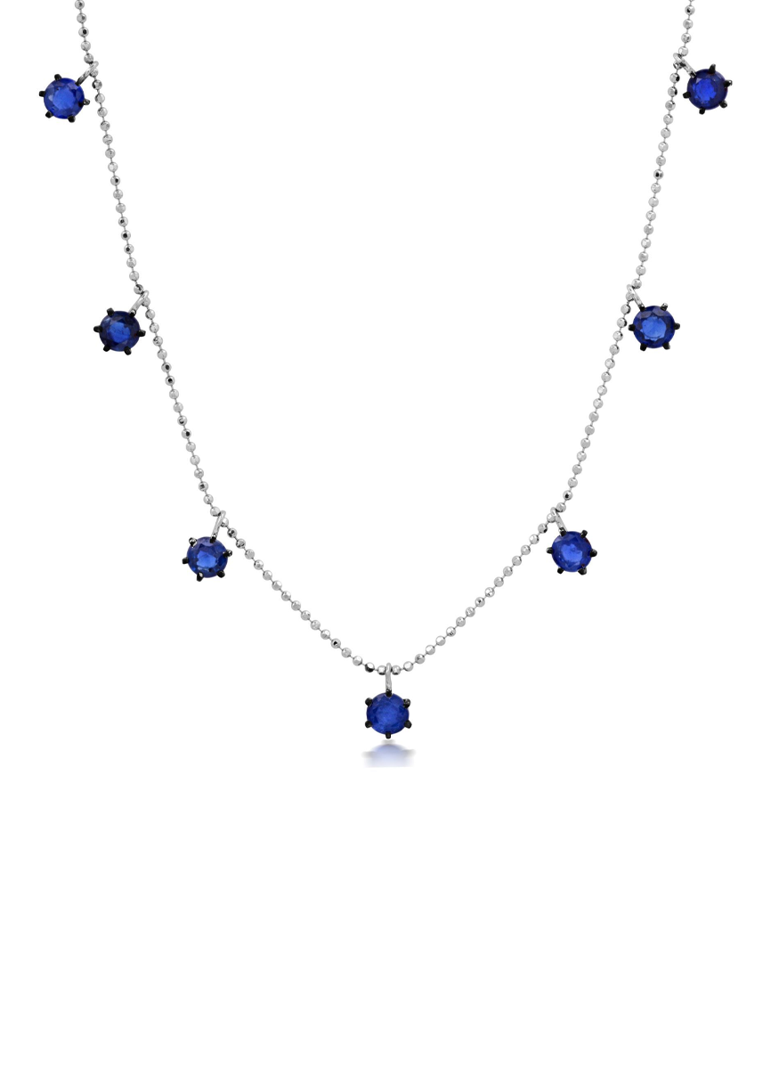 Floating Blue Sapphires Necklace