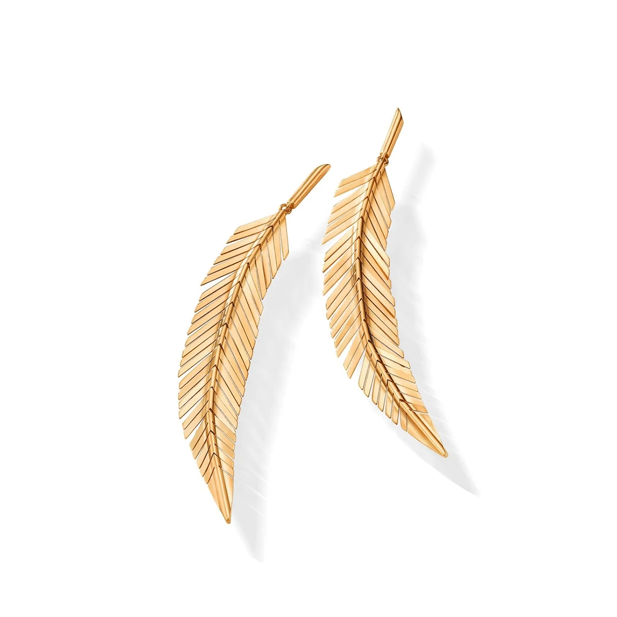 "Feather" Earrings, Medium, Rose Gold