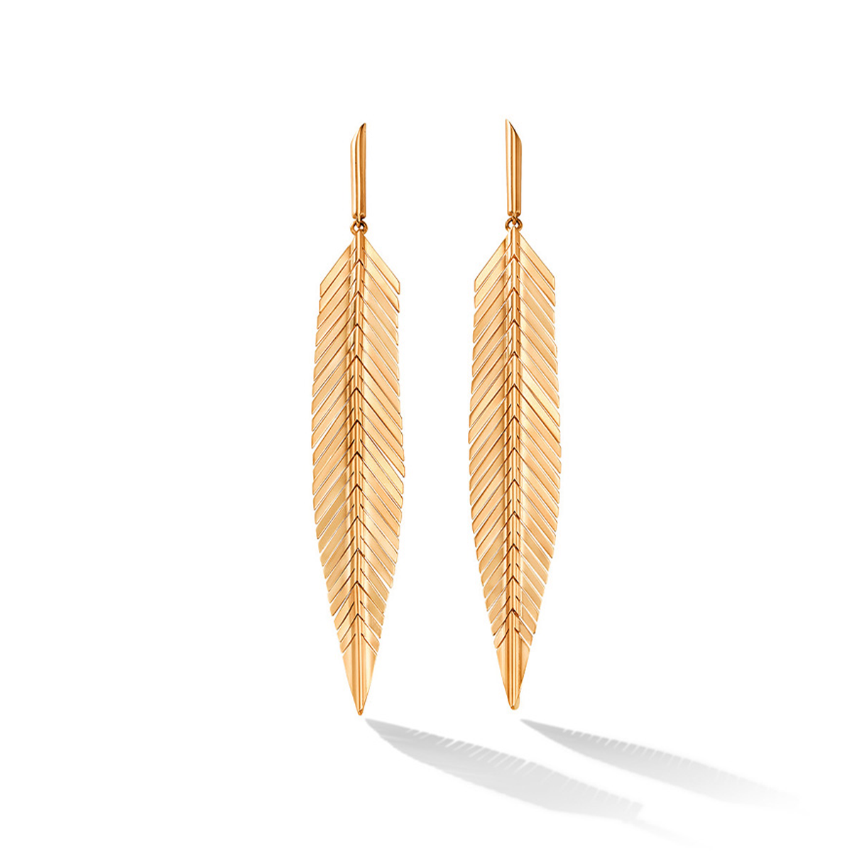 "Feather" Earrings, Medium, Rose Gold - Cadar