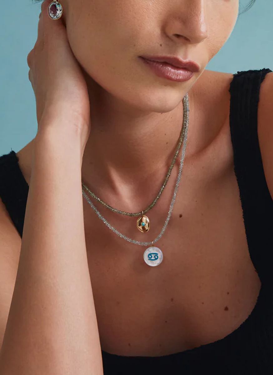 Tiny Bead Green Sapphire Necklace, 14K Gold