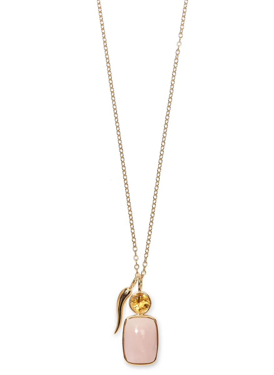 Pink Conch Shell Necklace Charm, 14K Gold