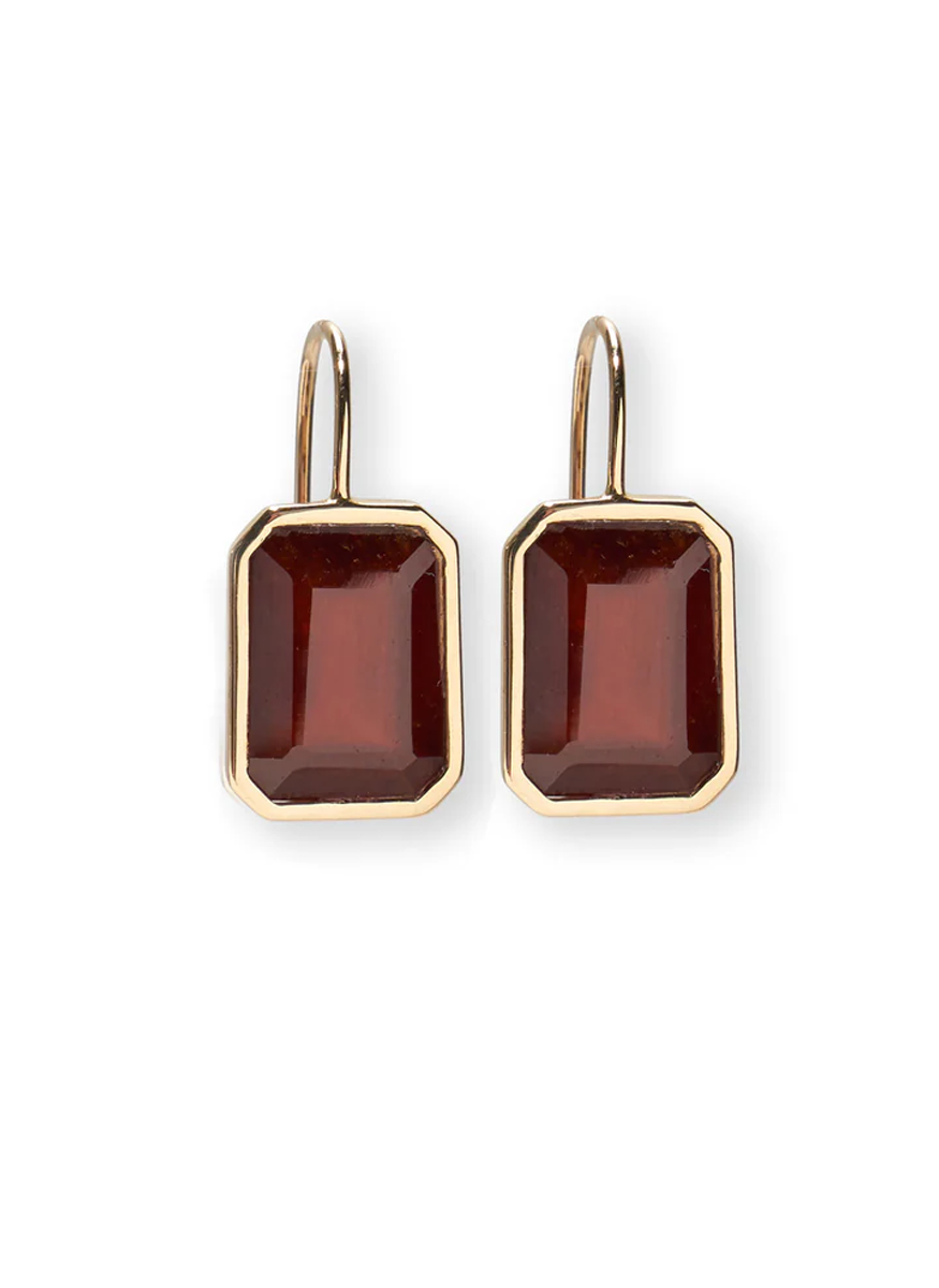 Aria Earrings Hessonite Garnet, 14K Gold