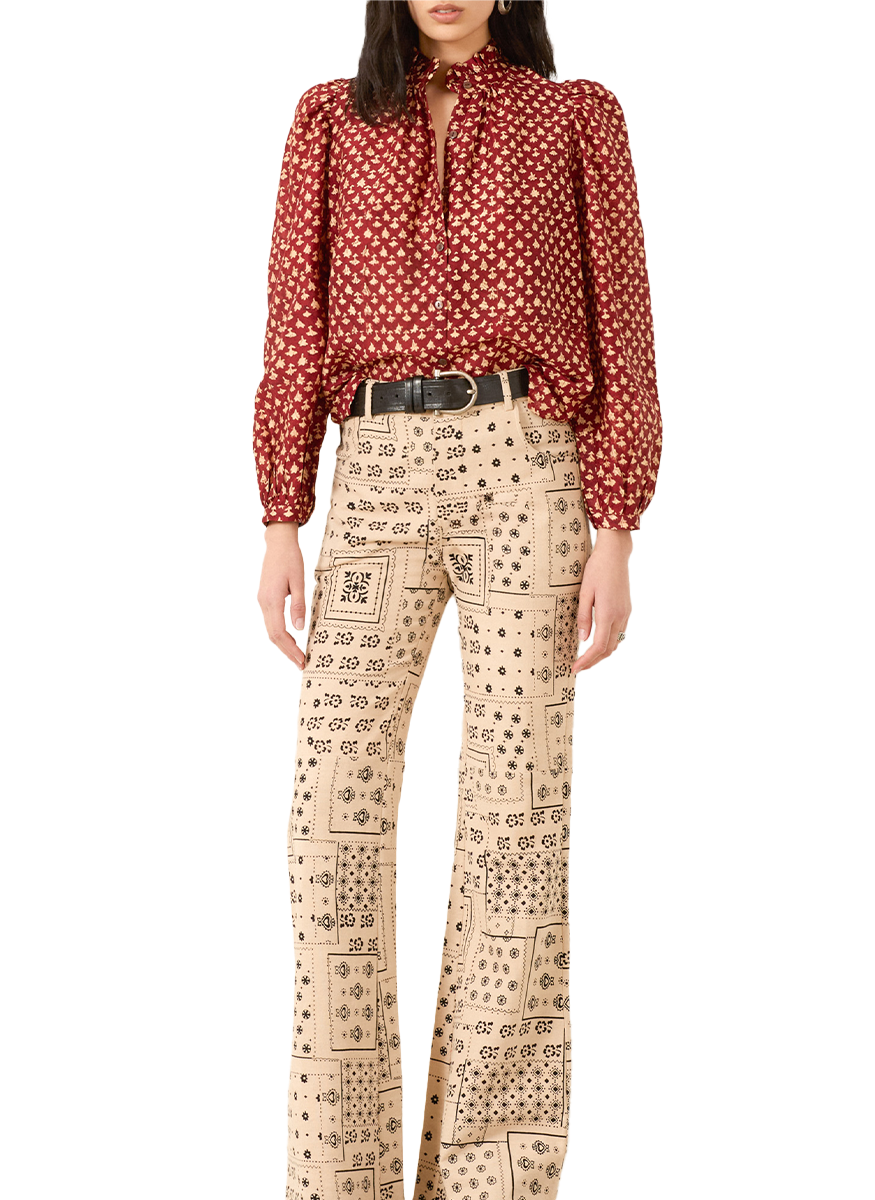 Annabel Mahogany Butti Shirt