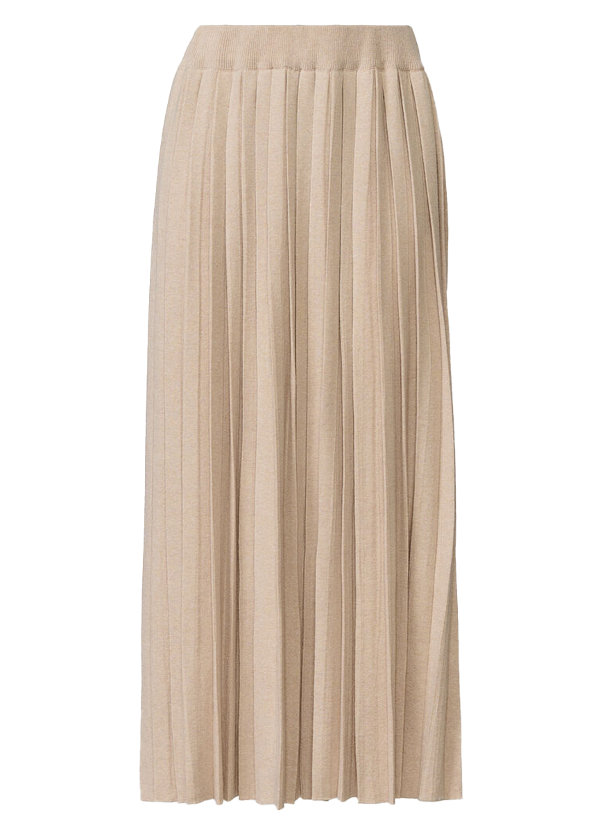 Platinum Pleated Knit Midi Skirt
