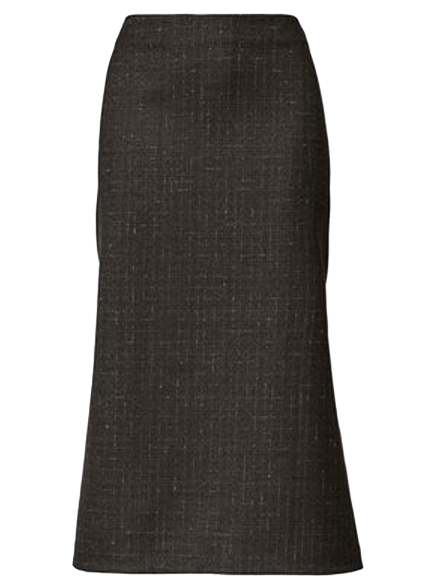 Slubbed Prince of Wales Wool Pencil Skirt