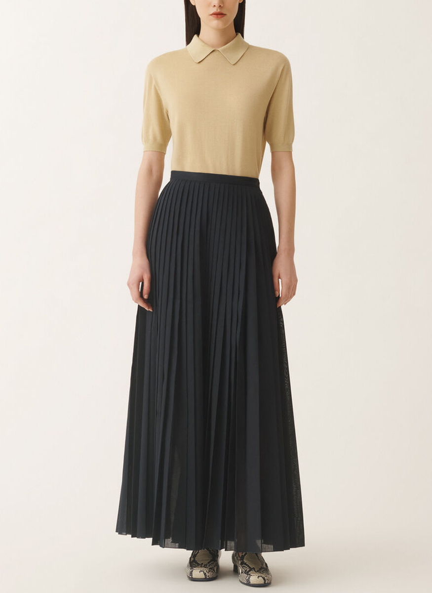 Pleated Muslin Midi Skirt - Fabiana Filippi