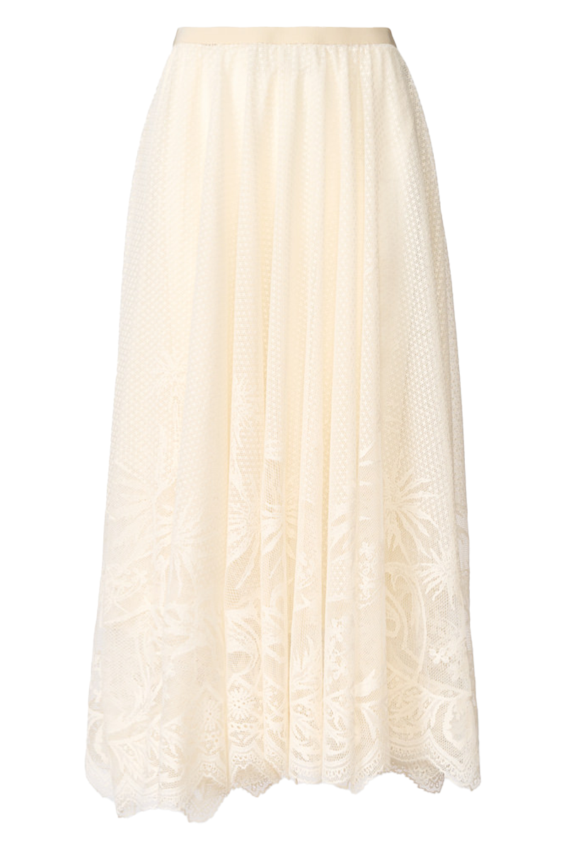 Jacquard Lace Midi Skirt