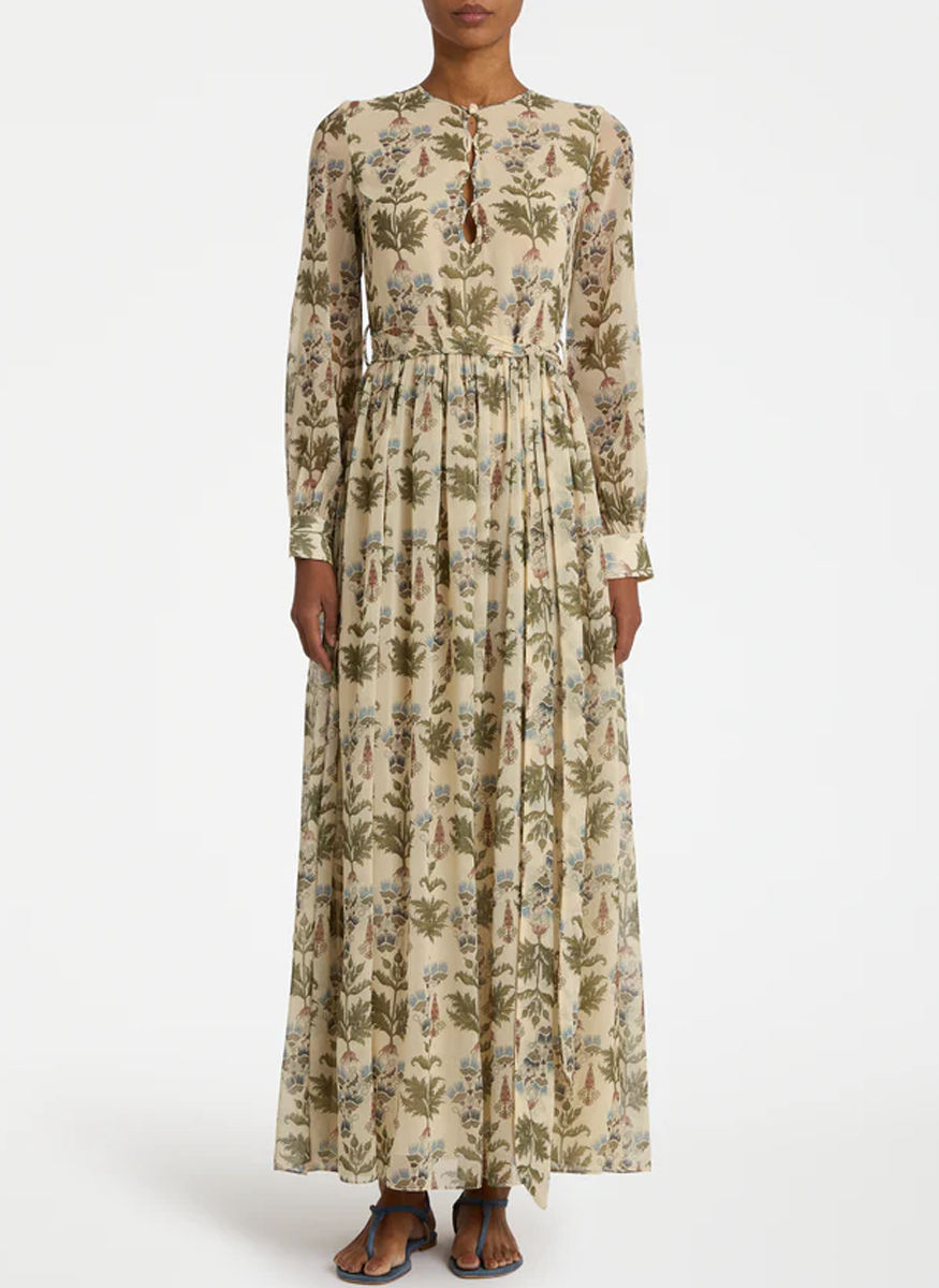 Giorgina Dress in Shiny Persian Botanic Print
