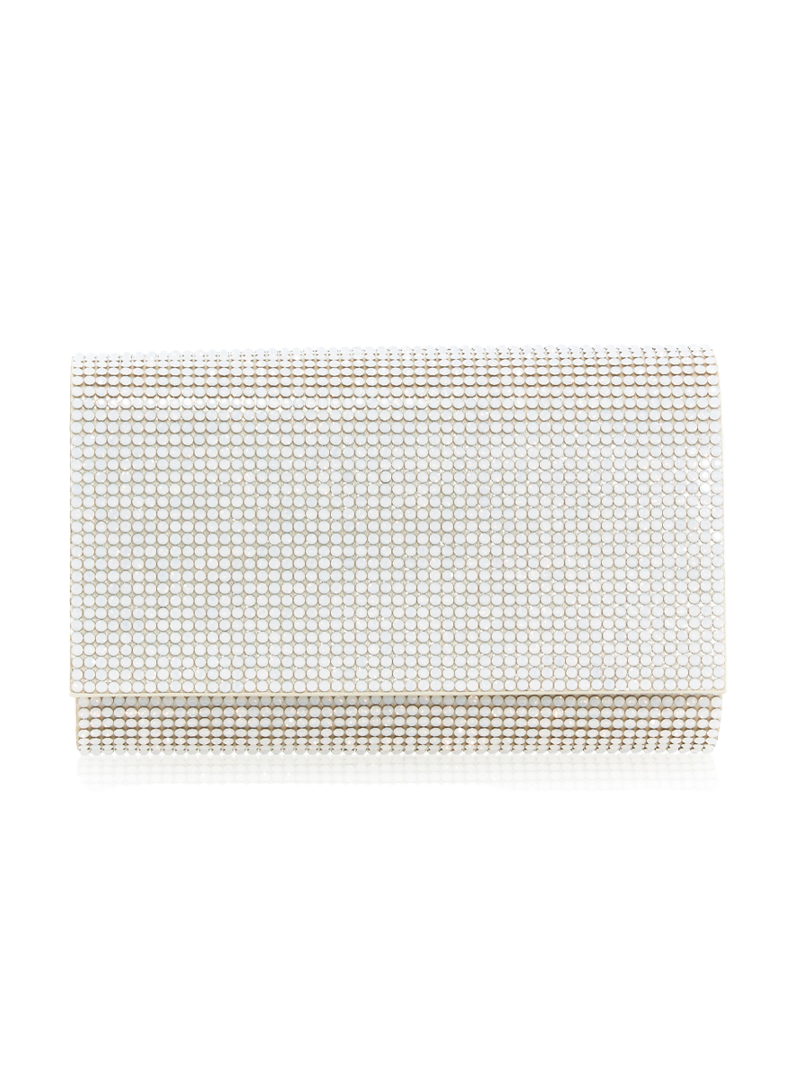 Fizzy Fullbead Clutch in Opal