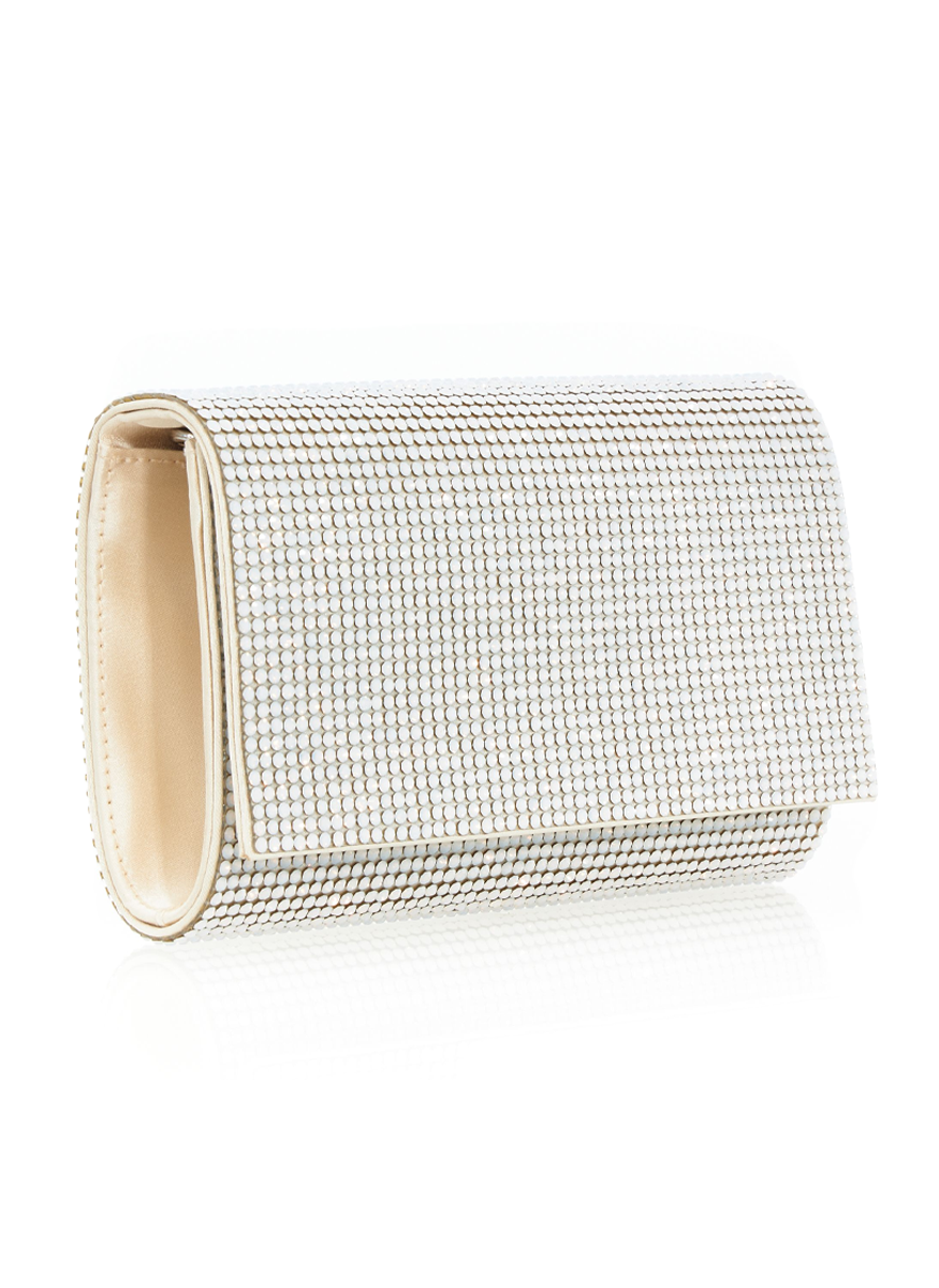 Fizzy Fullbead Clutch in Opal