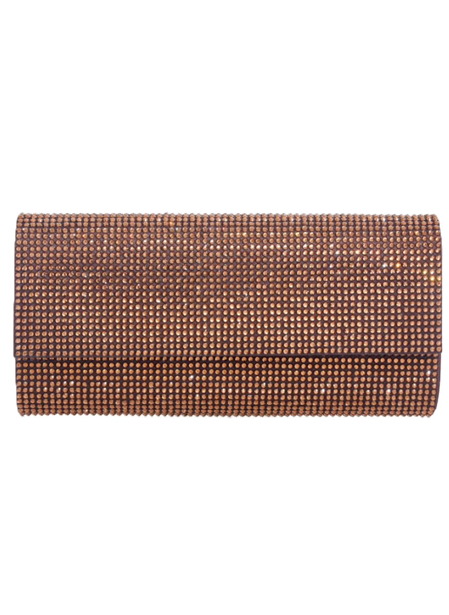 Perry Crystal Clutch in Chocolate