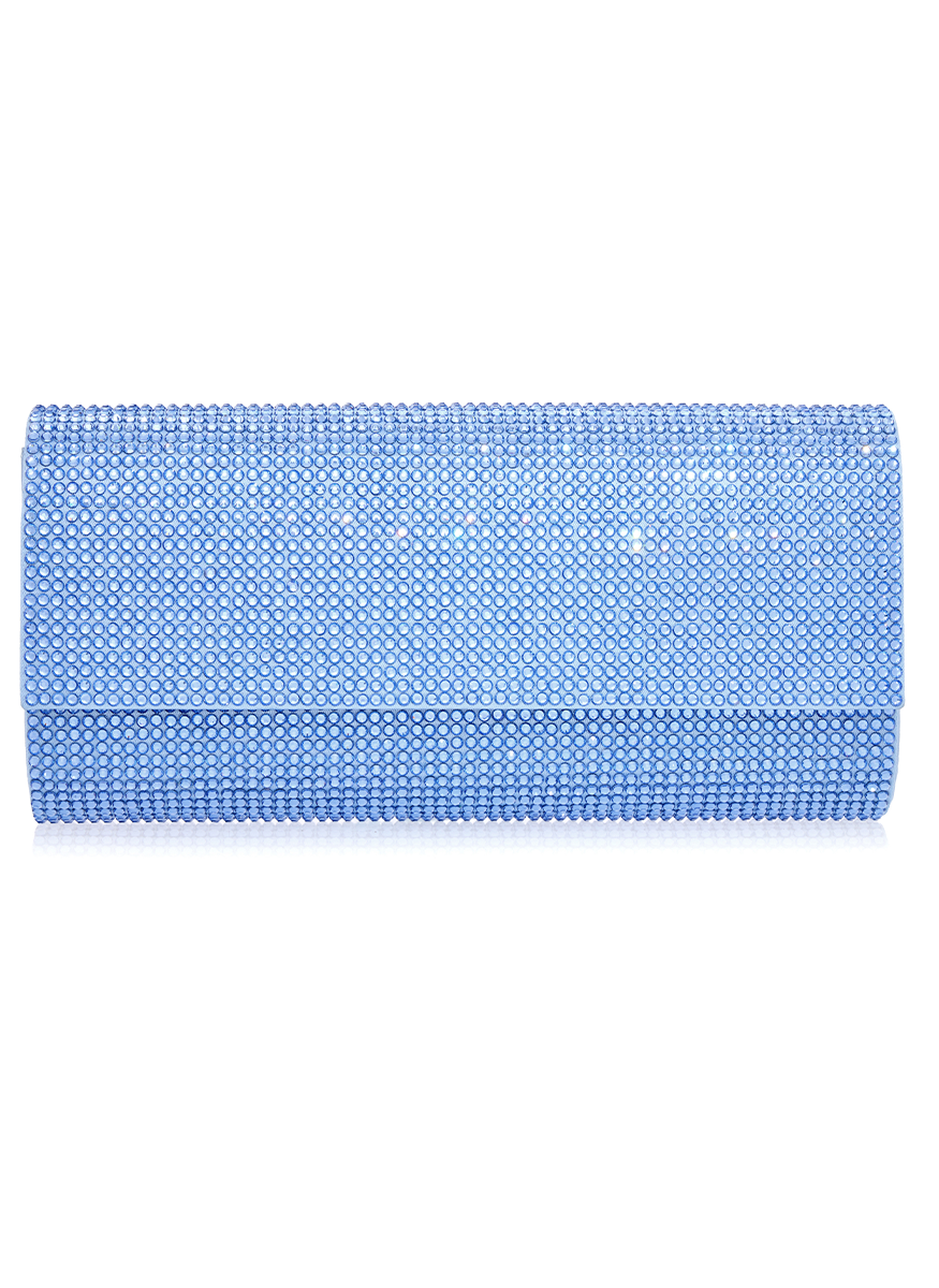 Perry Fullbead Crystal Clutch in Blue
