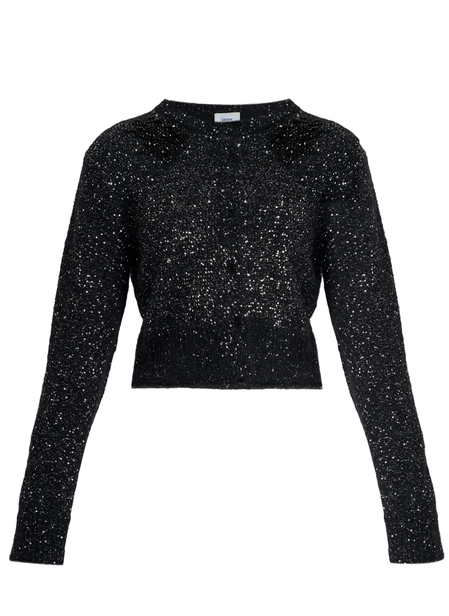 Embellished Sequin Cropped Cardigan