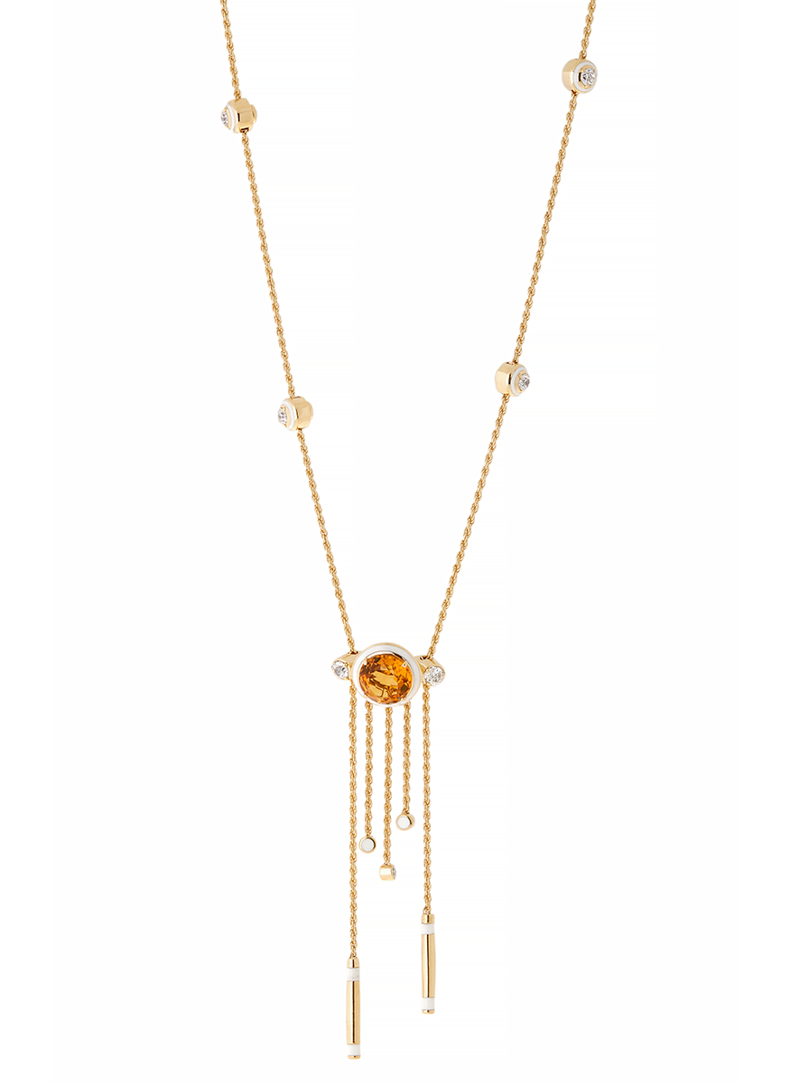 Gemma Citrine Lariat Necklace