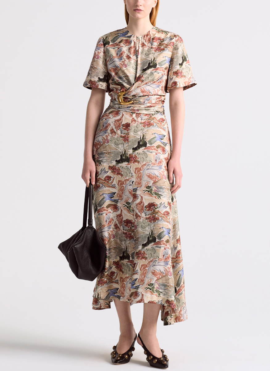 Honey Silk Mythical Print Dress