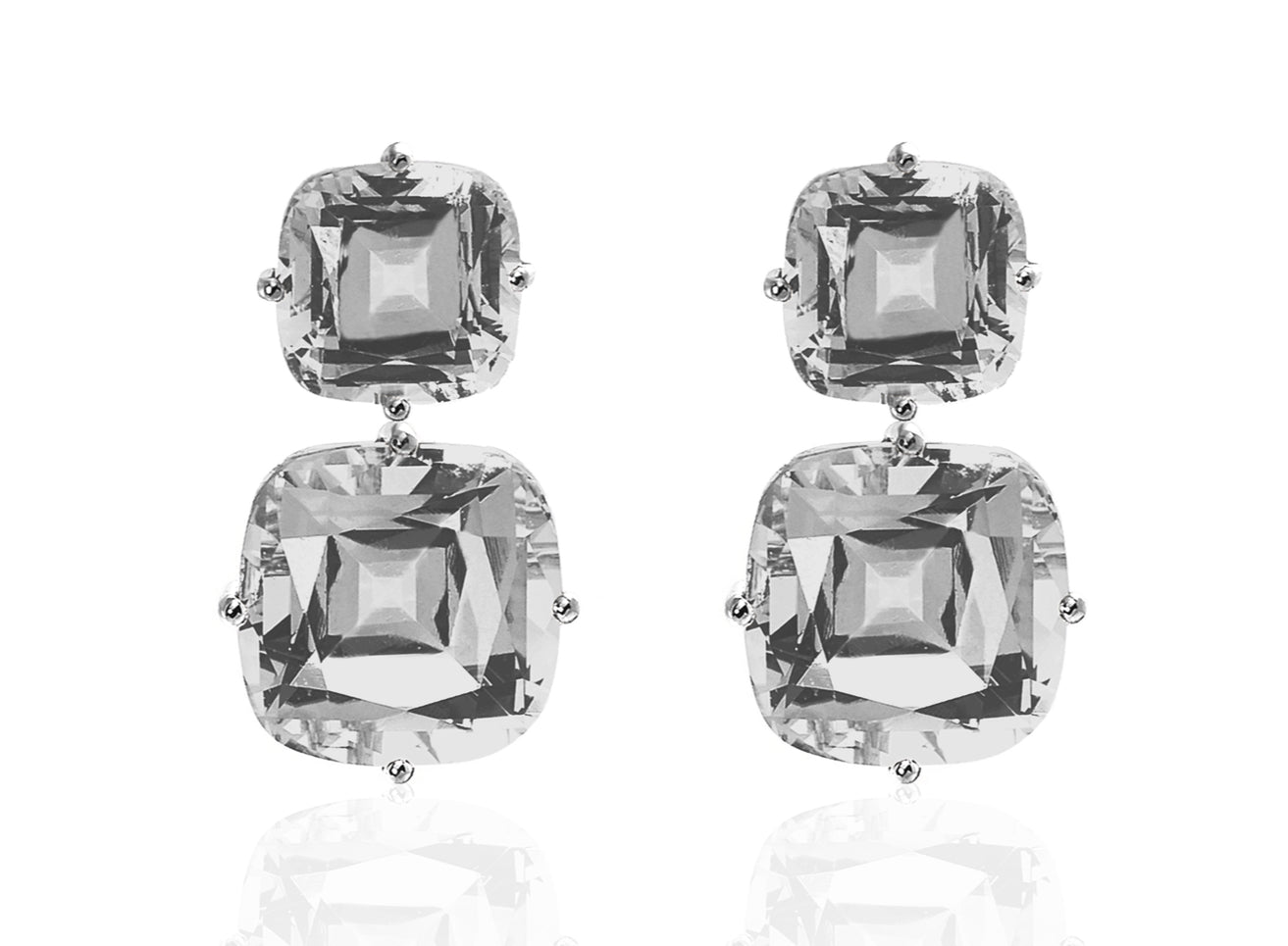 Gossip 2-Tier Rock Crystal Earrings