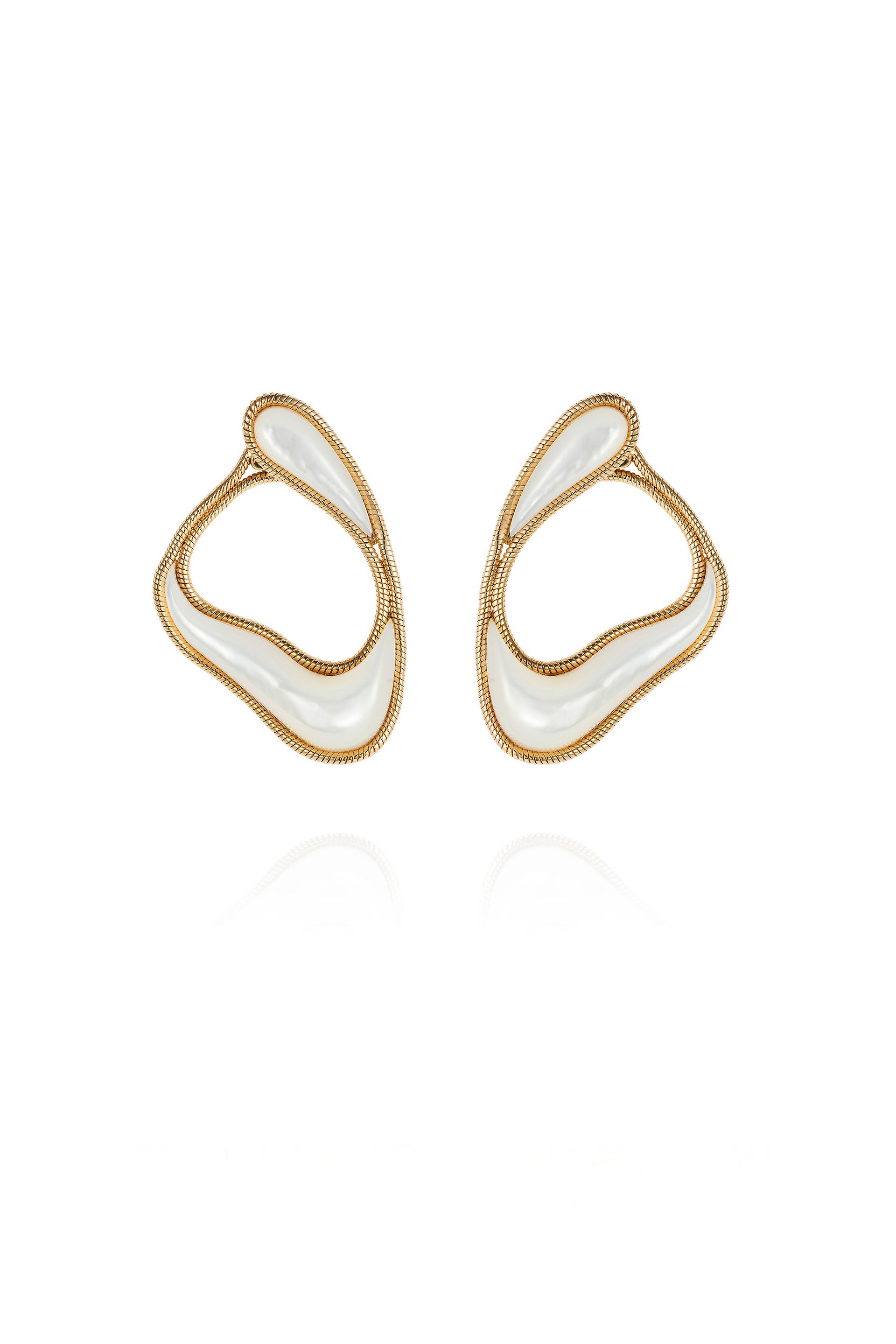 Stream Loop Earrings, Mother-of-Pearl