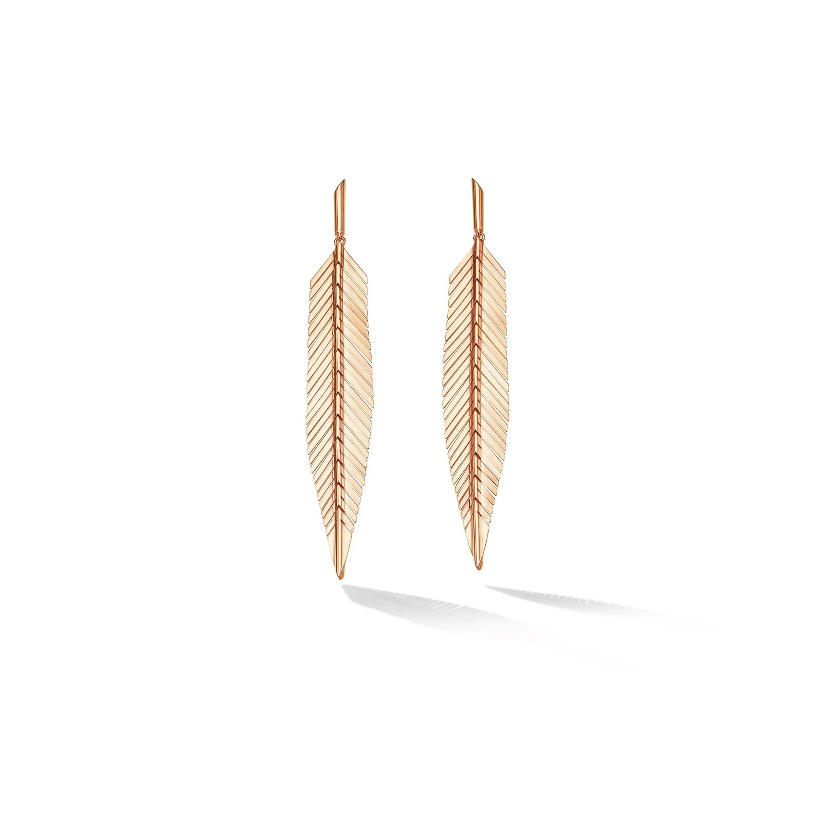 Rose gold 2025 feather stud earrings