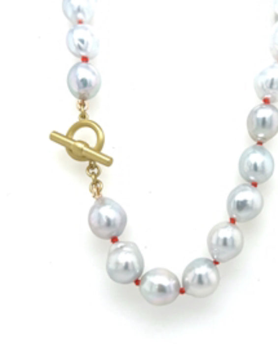 Orange Knotted South Sea Pearlstrand