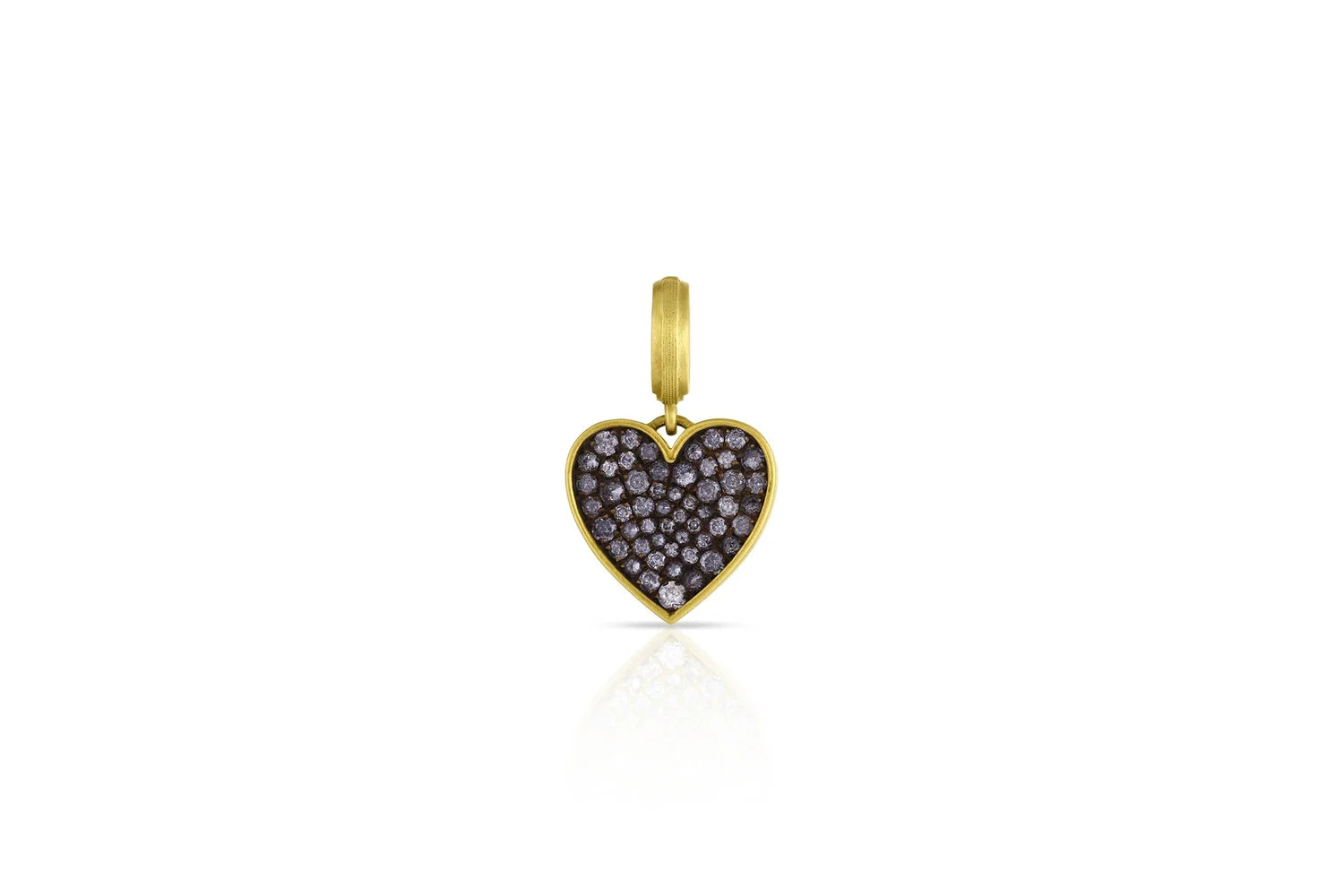 Heart Pendant, Small, Grey Diamonds