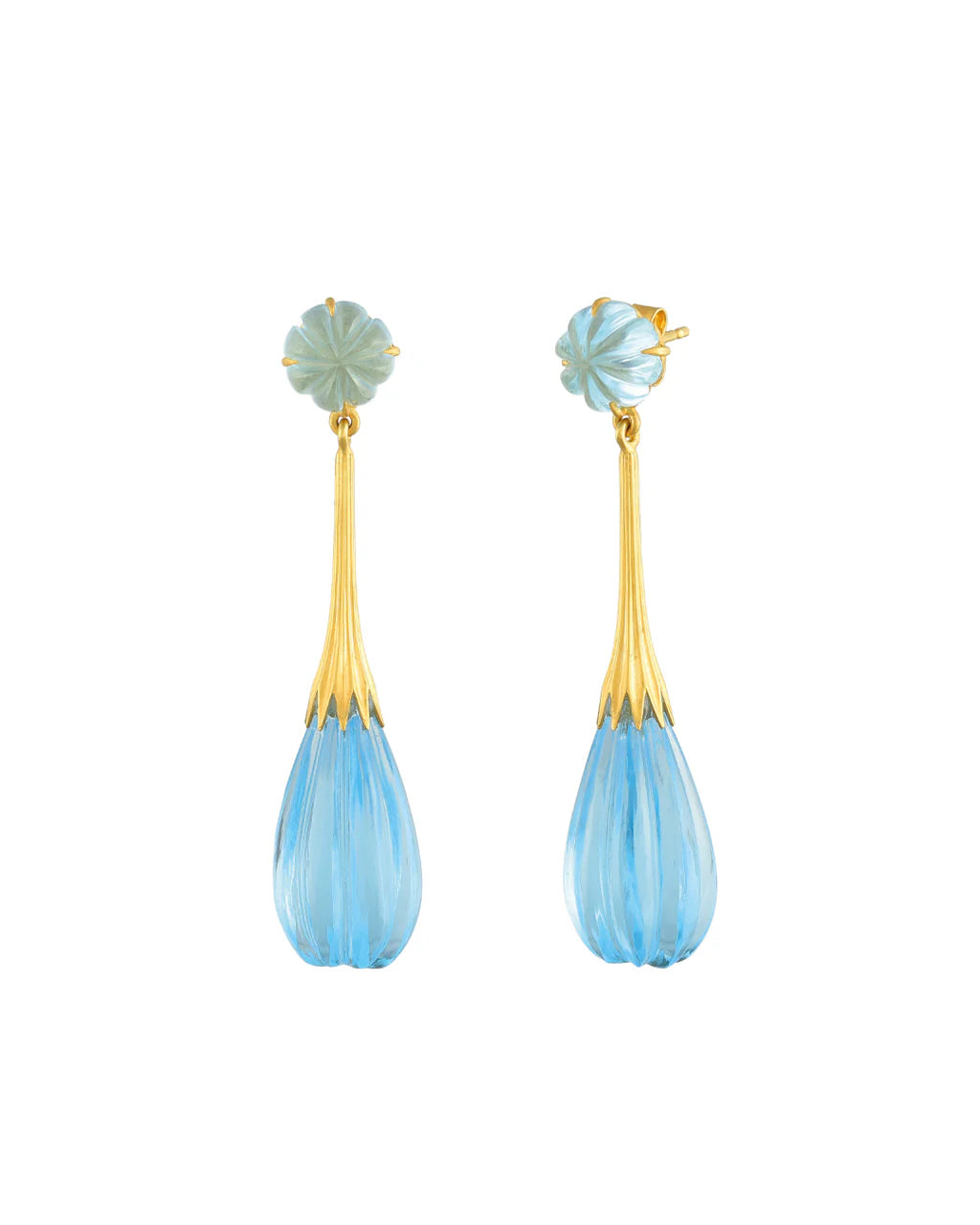 Colors Blue Topaz Melon Drop Earrings