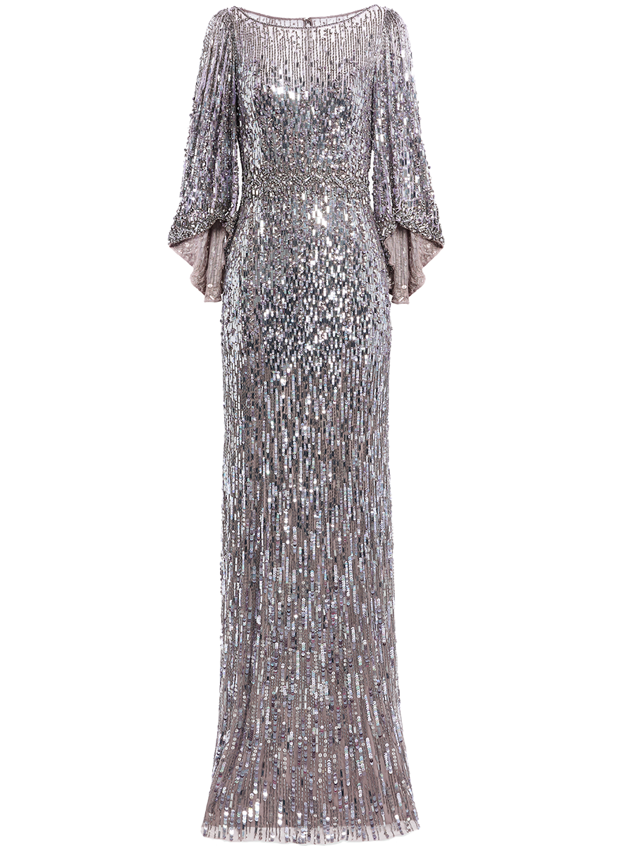 Ines Tonal and Lavender Beaded Gown
