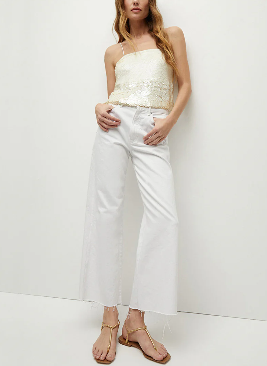 Taylor Crop Jean in White