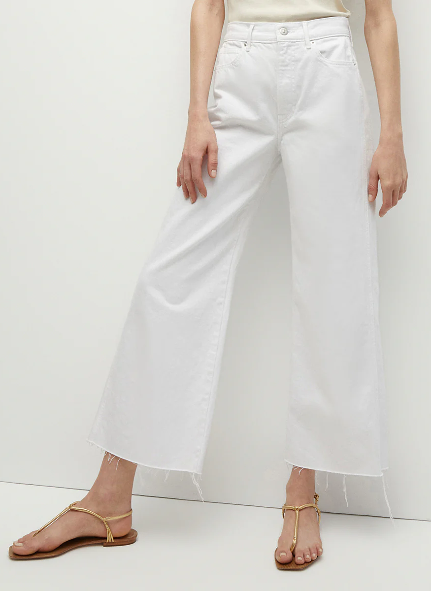 Taylor Crop Jean in White - Veronica Beard