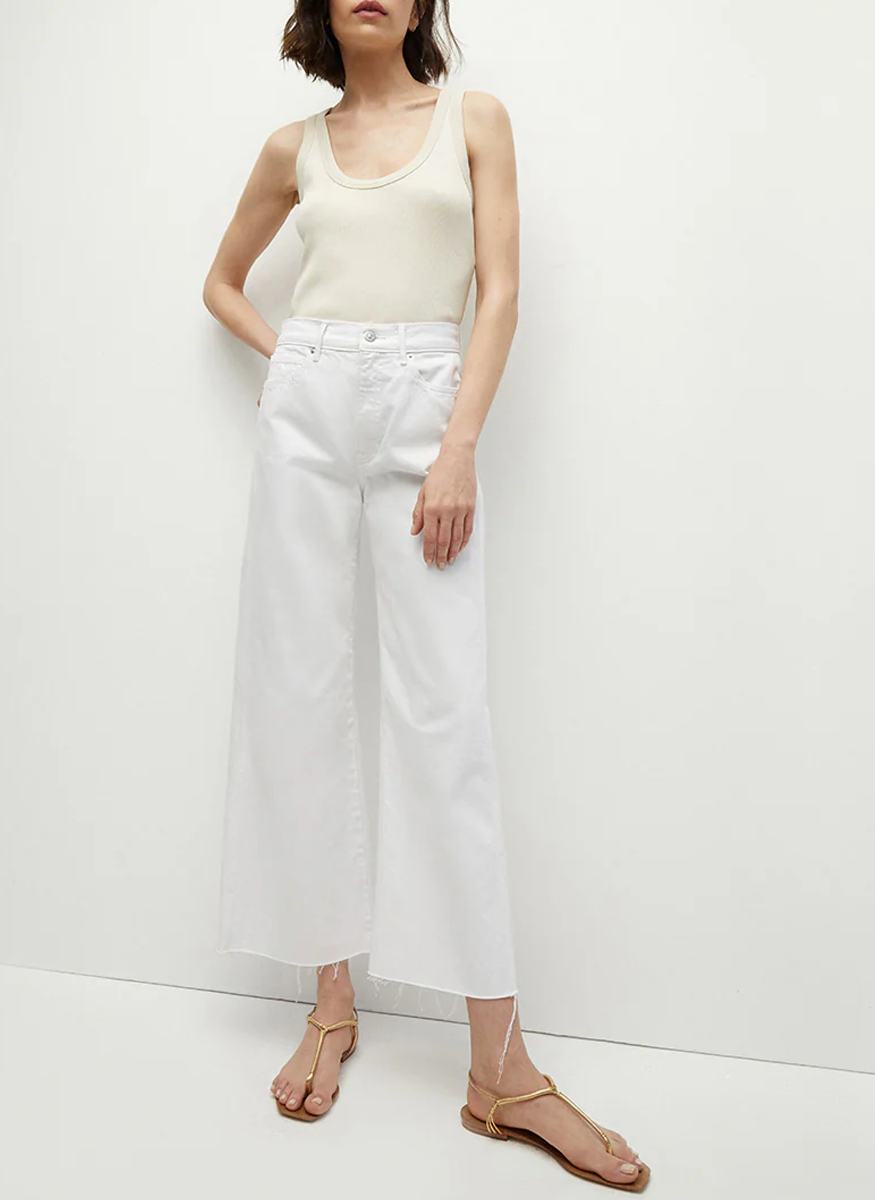 Taylor Crop Jean in White - Veronica Beard