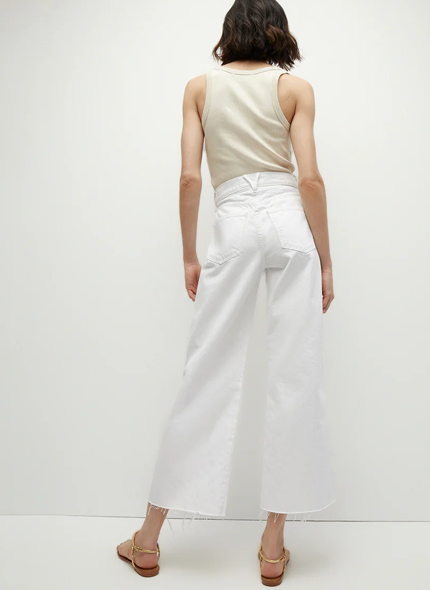 Taylor Crop Jean in White - Veronica Beard