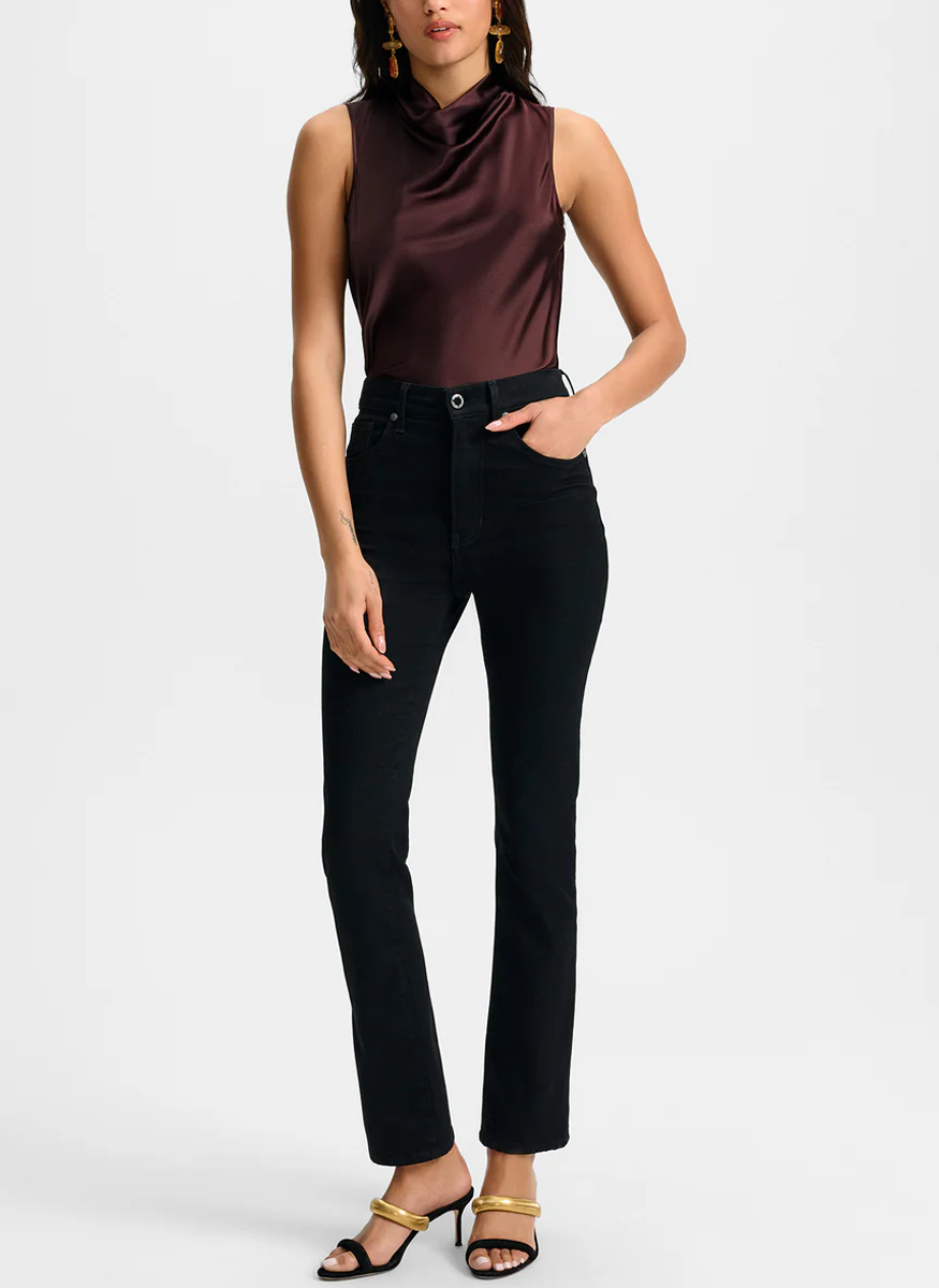Lydia High Rise Ultra-Slim Jean in Onyx - Veronica Beard