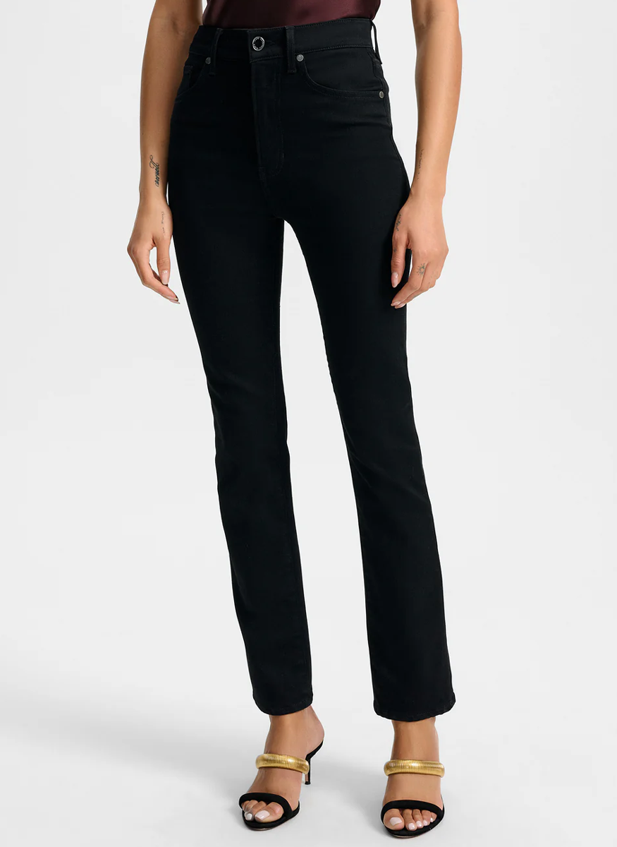 Lydia High Rise Ultra-Slim Jean in Onyx - Veronica Beard