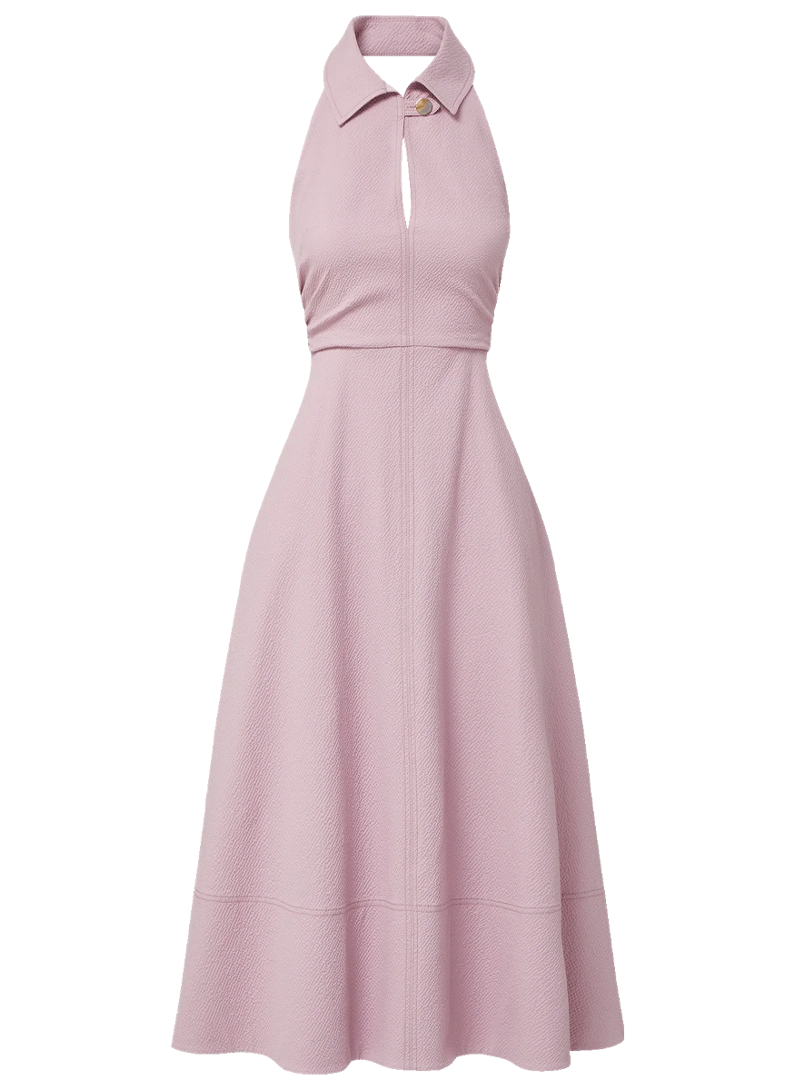 Mackey Seersucker Halter Midi Dress